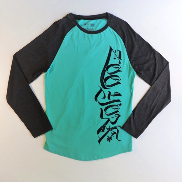 Zoo York Mens T Shirt Long Sleeves Size M Raglan - Picture 2 of 7